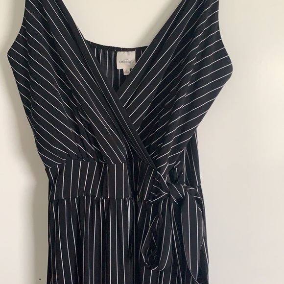 Black & white striped Kayleigh crop jumpsuit - Picture 6 of 6